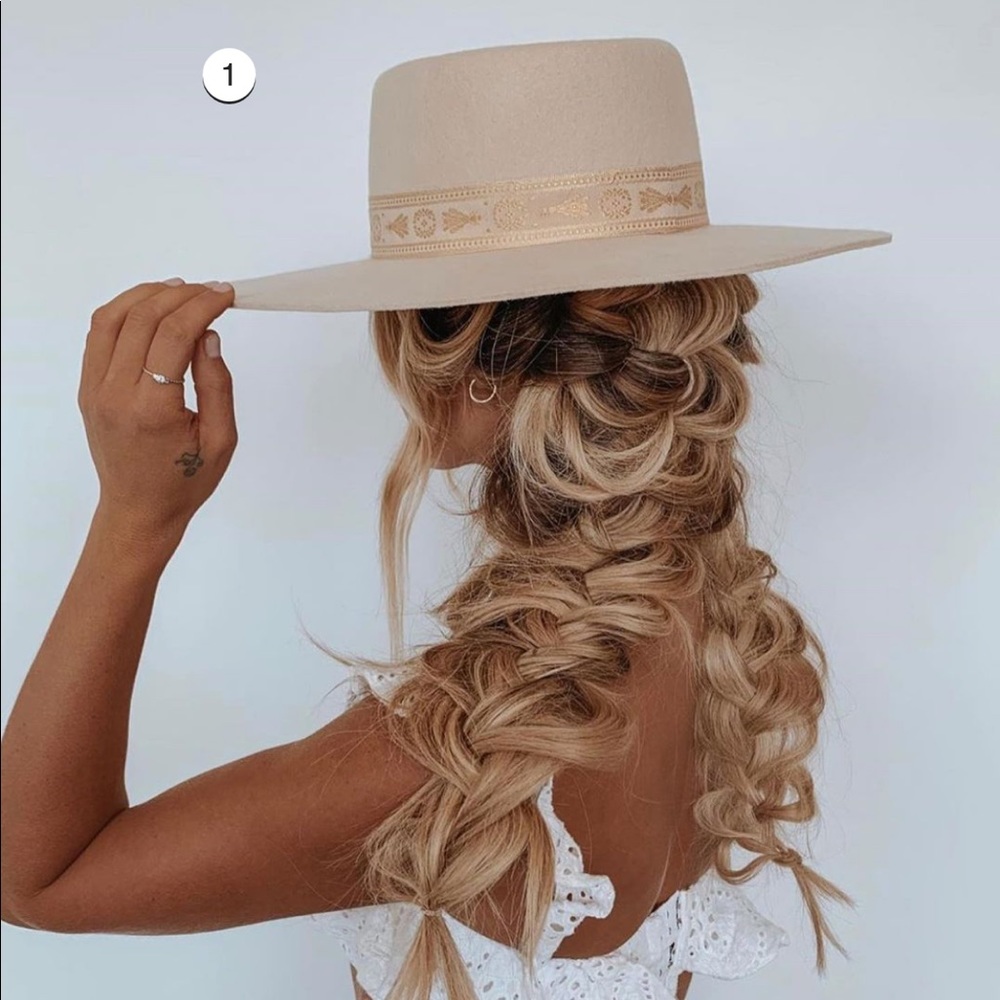 Juno Cream Wool Wide-Brimmed Boater Hat